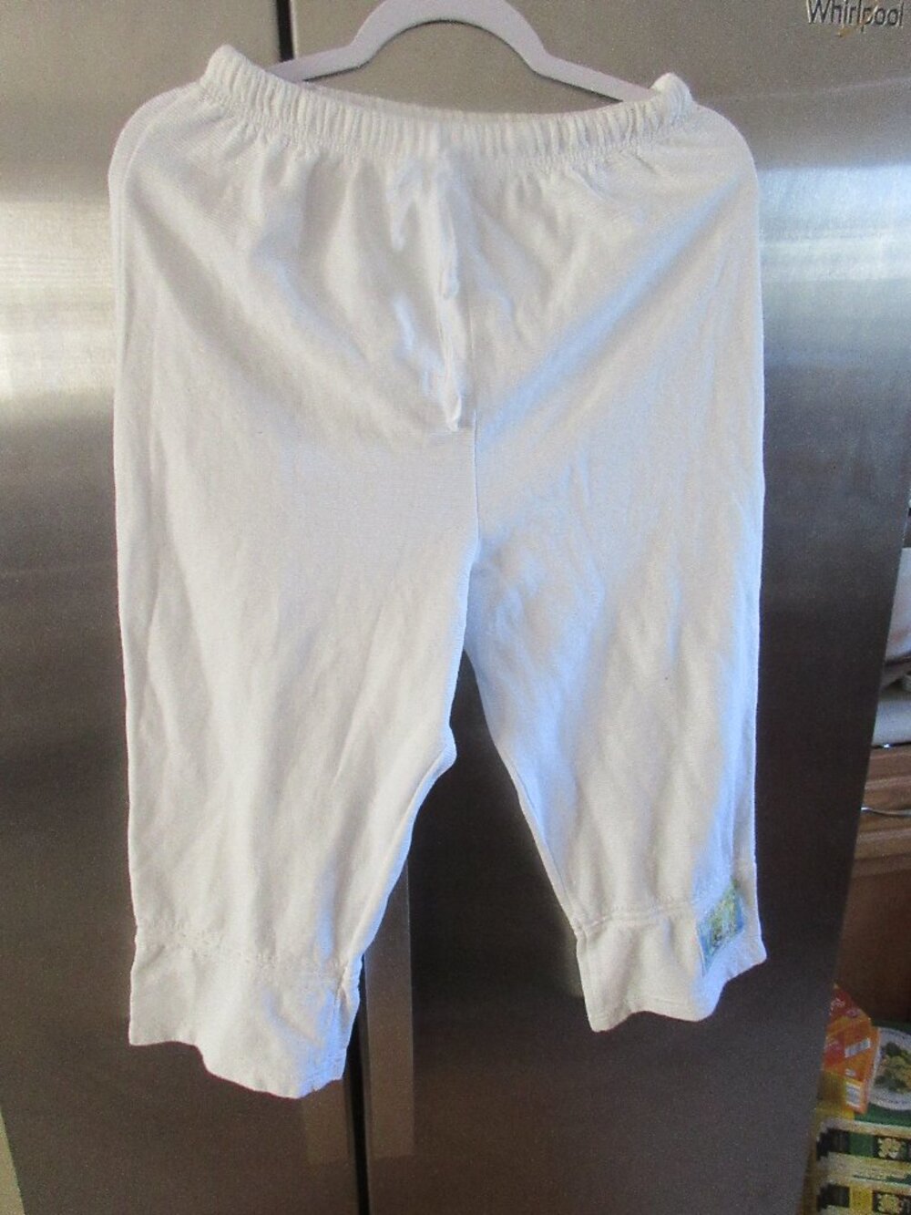 vintage michael leu  100% cotton usa drawstring white crop pants s